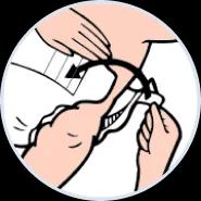 Adjust the tape to fit the baby's body