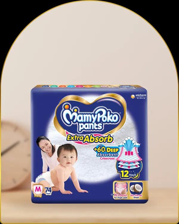 mamypoko pants extra absorb medium 74pack