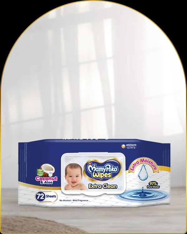 mamypoko extra clean wipes 72pack