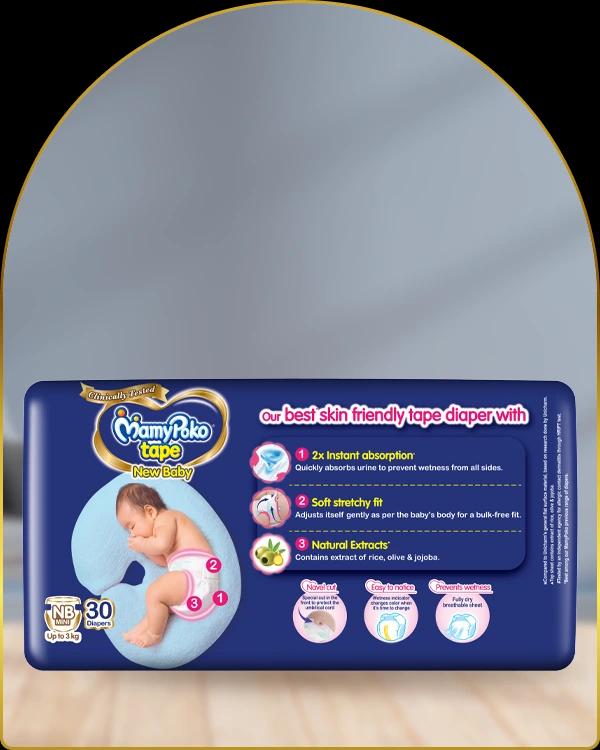 mamypoko tape new baby new born mini 30pack