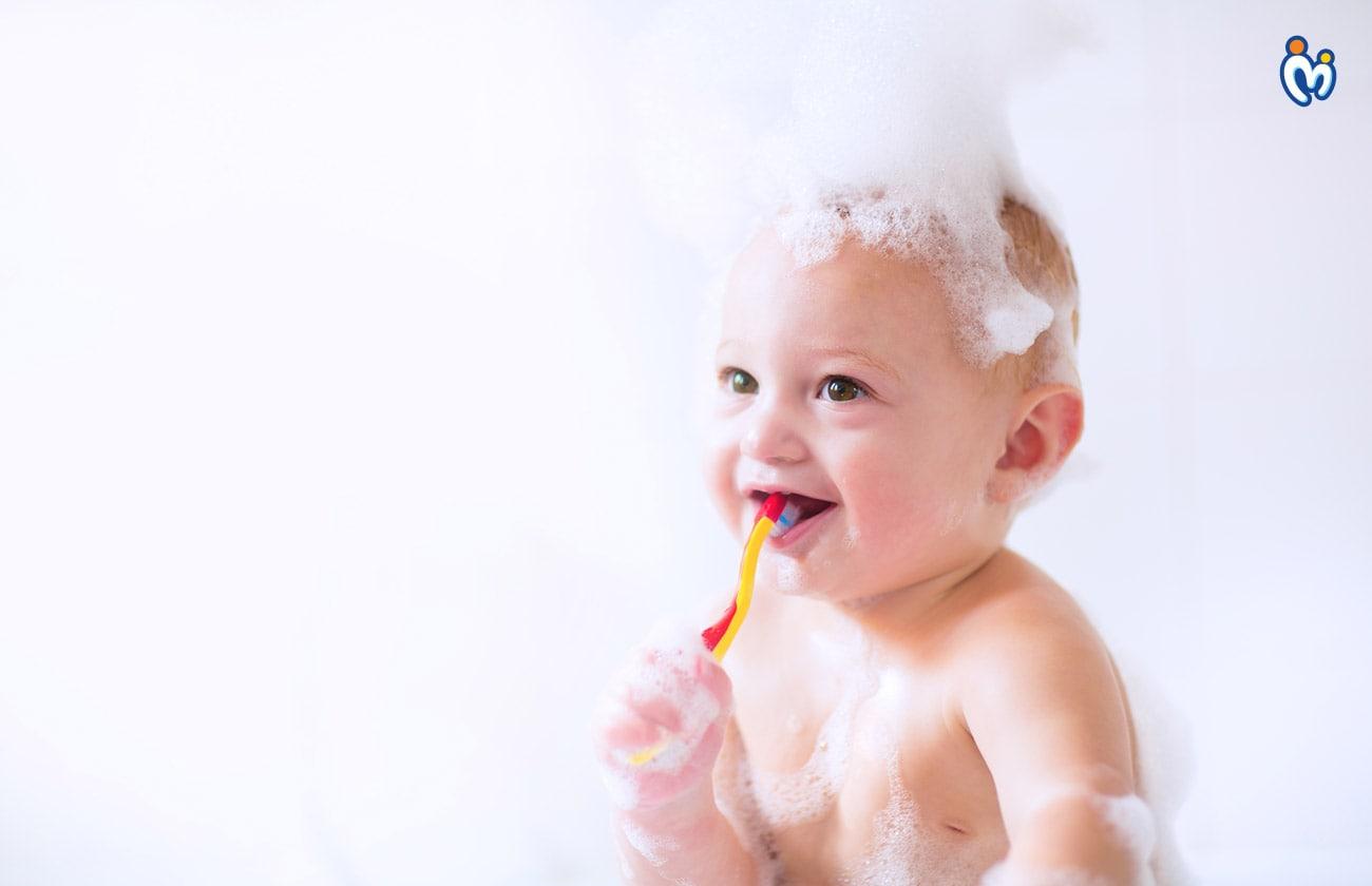brushing baby teeth