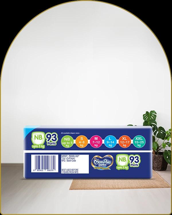 mamypoko pants all night absorb newborn 93pack