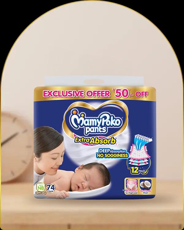mamypoko pants extra absorb newborn 74pack