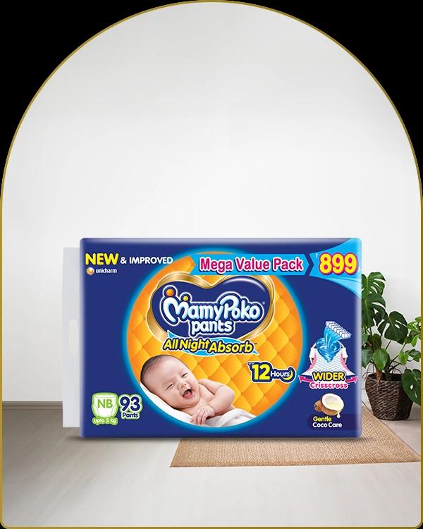 mamypoko pants all night absorb newborn 93pack