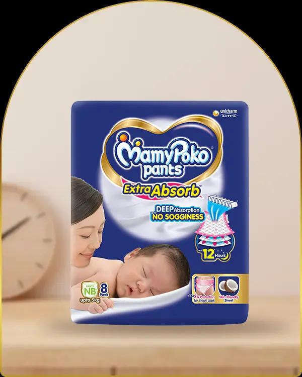 mamypoko pants extra absorb newborn 8pack